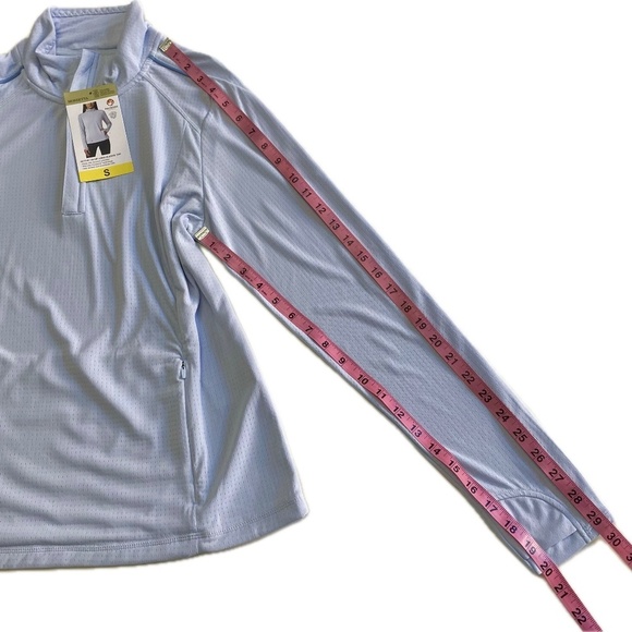 Mondetta Ladies' Quarter-Zip Pullover, Zippered Pockets, Light Blue, Small NWT - Picture 12 of 15